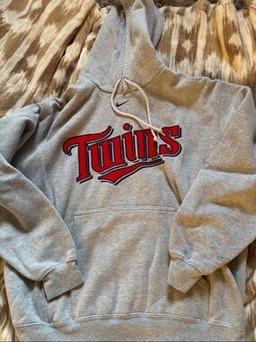 Nike Gray Hoodie with Red Twins Logo